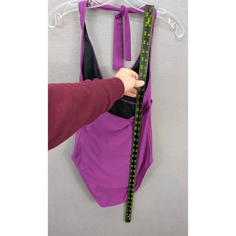 Talbots One Piece Halter‎ Wrap Bust Purple Swimsuit Beach Nylon Stretch Size 10 - Picture 6 of 9